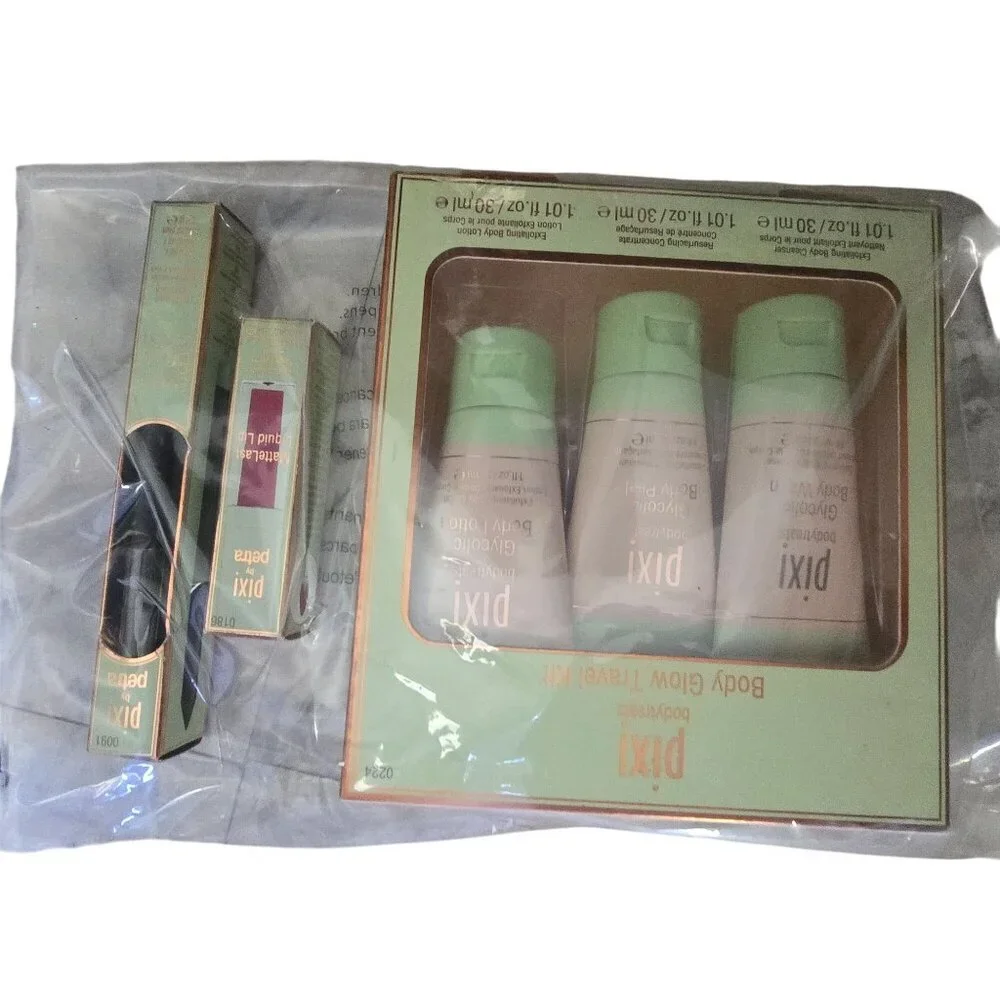 Pixi By Petra Beauty Set: Body Glow Travel Kit Endless Brow Gel Pen & Shea Butte